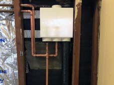 washer machine appliance box install, hot & cold water valve including drain hookup