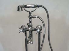 Victorian self standing clawtub faucet installation